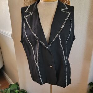 Katina Marie Rhinestone Bling Vest  SZ L Western